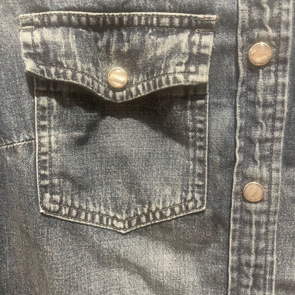 J CREW Western chambray shirt in vintage indigo - Picture 3 of 6